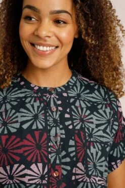 Cassia Linen Shirt Navy Blue -Simple Closet Shop 96587