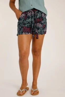 Saina Linen Shorts Navy Blue -Simple Closet Shop 96599