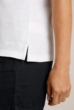 Cloe Organic Embroidered Graphic T-Shirt White -Simple Closet Shop 96645