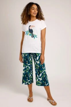 Toucan Organic Graphic T-Shirt White -Simple Closet Shop 96669