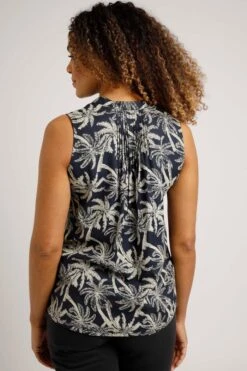 Loren Lenzing EcoVero™ Sleeveless Shirt Midnight -Simple Closet Shop 96692