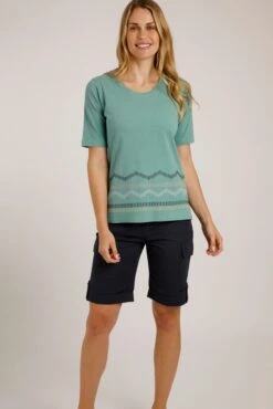 Carley Linen Blend T-Shirt Washed Teal