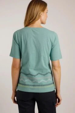 Carley Linen Blend T-Shirt Washed Teal -Simple Closet Shop 96716