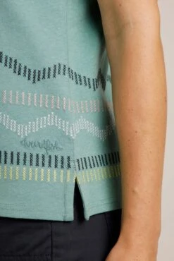 Carley Linen Blend T-Shirt Washed Teal -Simple Closet Shop 96718