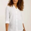 Mathilda Linen Longline Shirt White