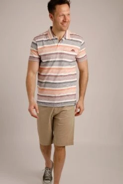 Mersey Organic Stripe Polo Shirt Nightshade