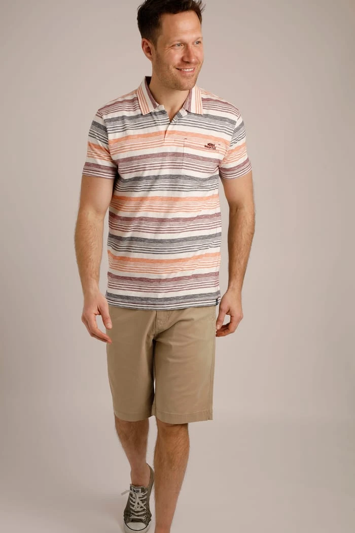 Mersey Organic Stripe Polo Shirt Nightshade 1 Mersey Organic Stripe Polo Shirt Nightshade