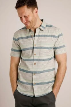 Arliss Organic Short Sleeve Stripe Shirt Mint -Simple Closet Shop 97032