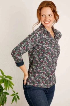 Ginny Organic Jersey Shirt Navy -Simple Closet Shop 97814
