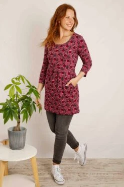 Arlina Organic Jersey Tunic Crushed Berry -Simple Closet Shop 97821