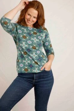 Pinto Organic Jersey 3/4 Sleeve T-Shirt Ivy