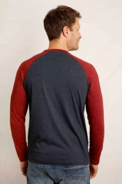 Chandler Long Sleeve Raglan T-Shirt Navy -Simple Closet Shop 98133