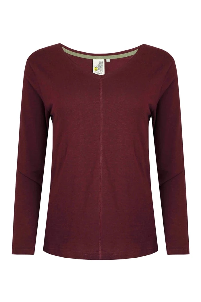 Rubita Organic Long Sleeve Shirt Aubergine 2 Rubita Organic Long Sleeve Shirt Aubergine - Image 2