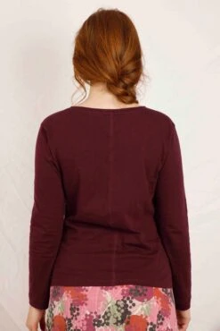 Rubita Organic Long Sleeve Shirt Aubergine 6 Rubita Organic Long Sleeve Shirt Aubergine -Simple Closet Shop 98244