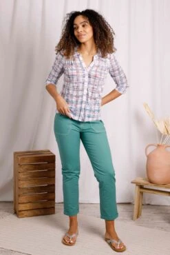 Fes Burnout Check ShirtPale Denim