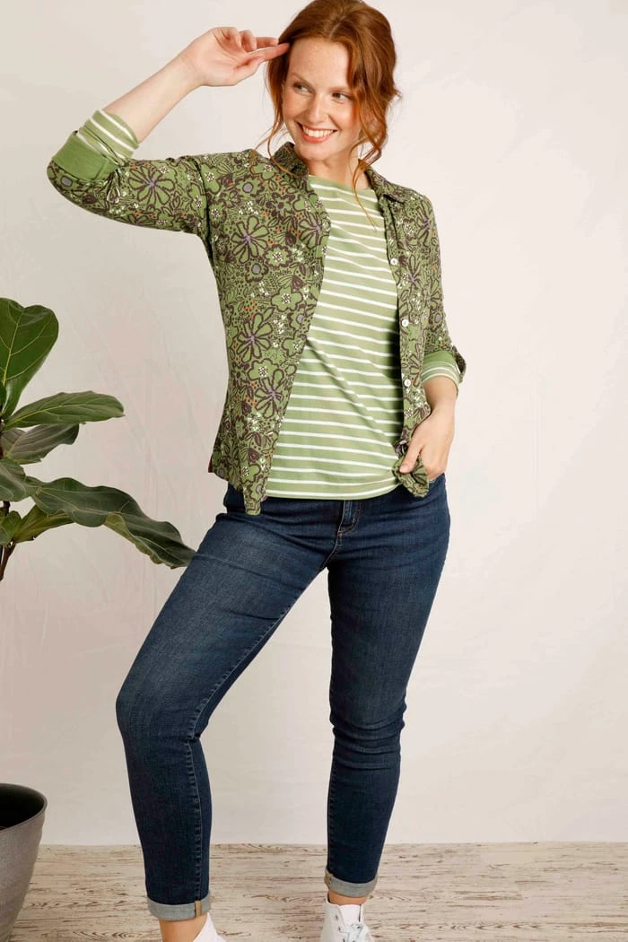 Lanty Organic Long Sleeve Stripe T-Shirt Pistachio 1 Lanty Organic Long Sleeve Stripe T-Shirt Pistachio