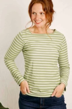 Lanty Organic Long Sleeve Stripe T-Shirt Pistachio 6 Lanty Organic Long Sleeve Stripe T-Shirt Pistachio -Simple Closet Shop 98770