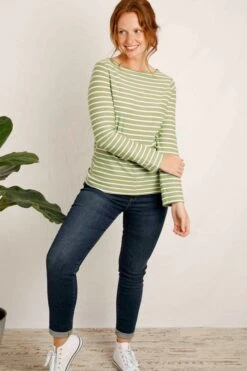 Lanty Organic Long Sleeve Stripe T-Shirt Pistachio 7 Lanty Organic Long Sleeve Stripe T-Shirt Pistachio -Simple Closet Shop 98772