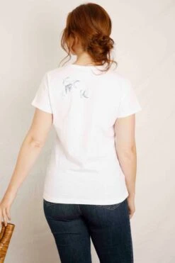 Quinni Graphic V-Neck T-Shirt White -Simple Closet Shop 98810