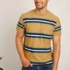 Littleton Organic Herringbone Stripe T-Shirt Mustard