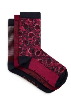 Parade Patterned Socks 3 Pack Crushed Berry